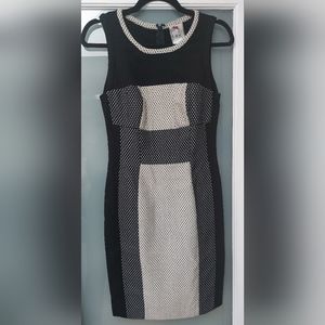 Anthropologie Black & White Sheath Dress Size 4